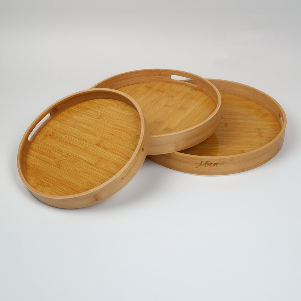 G/2  30-35-40CM BAMBU YUVARLAK TEPSİ SET*8