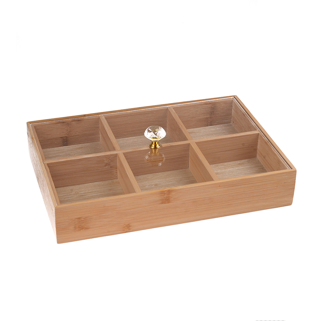 P/7 6 BÖLMELİ BAMBU KUTU*12