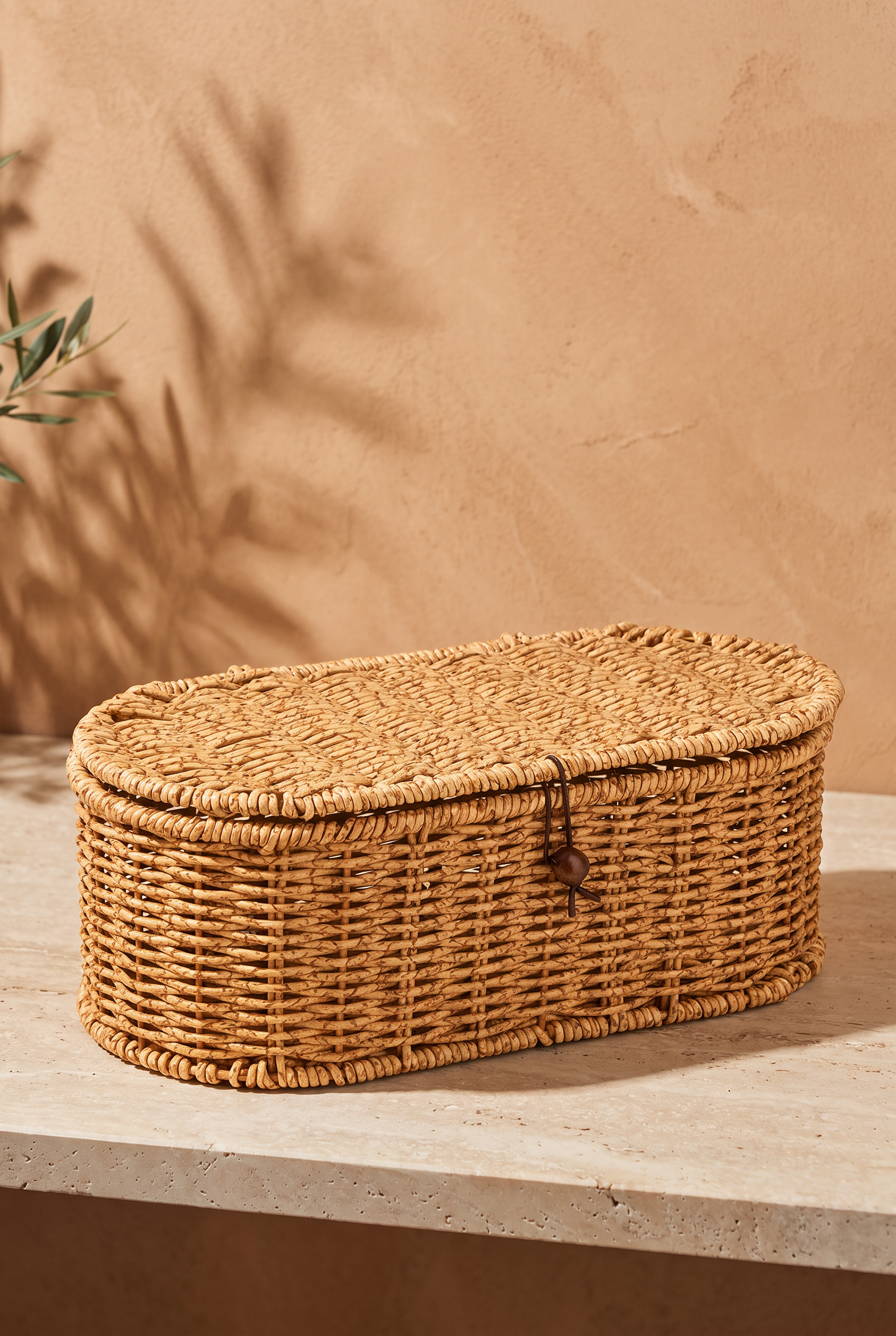 OVAL KAPAKLI RATTAN ORGANİZER