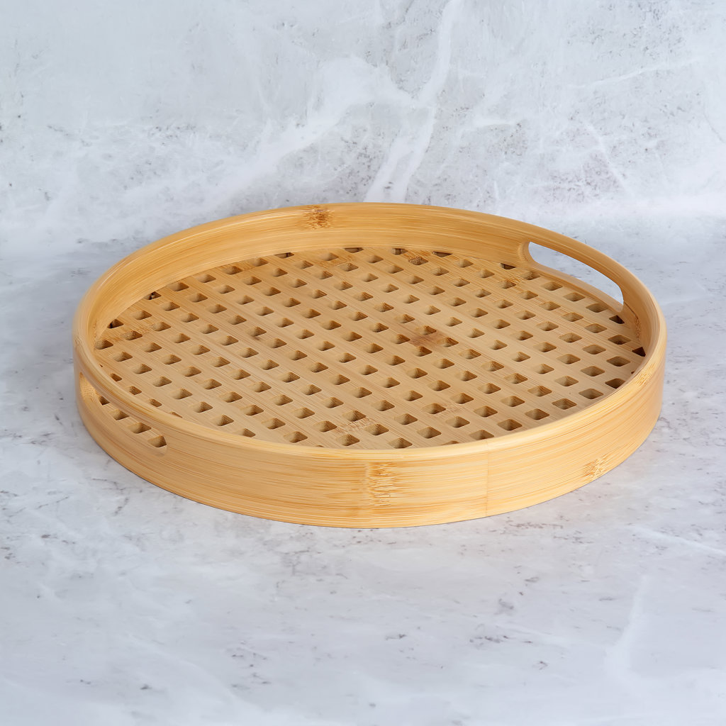 V/17  30 CM DELİKLİ BAMBU TEPSİ