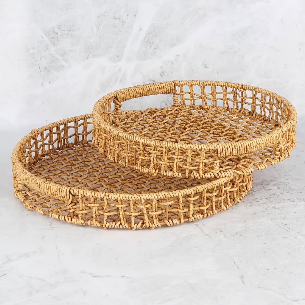 T/8 2Lİ RATTAN OVAL TEPSİ