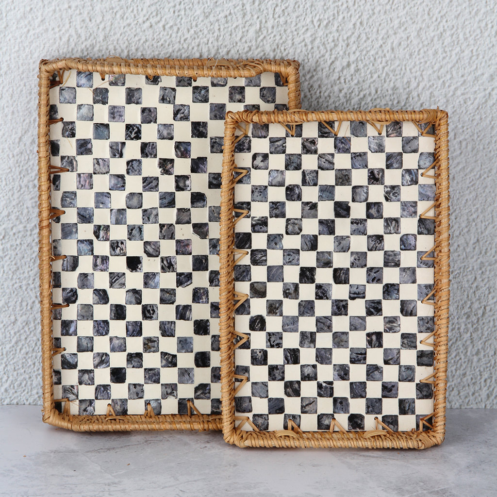 M/12 2Lİ DAMALI SEDEF TEPSİ SETİ