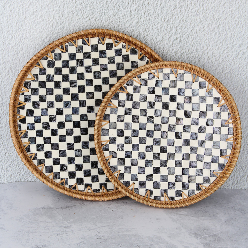 R/16 2Lİ YUVARLAK DAMALI TEPSİ