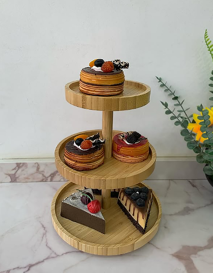 H/10  3 KATLI BAMBU DÖNER SUNUMLUK