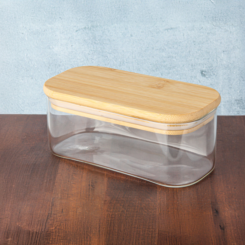 BAMBU KAPAKLI CAM KAHVALTILIK 16.5*8.5*7CM