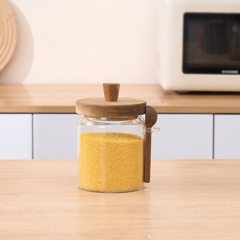 AKASYA KAPAKLI KAŞIKLI CAM KAVANOZ