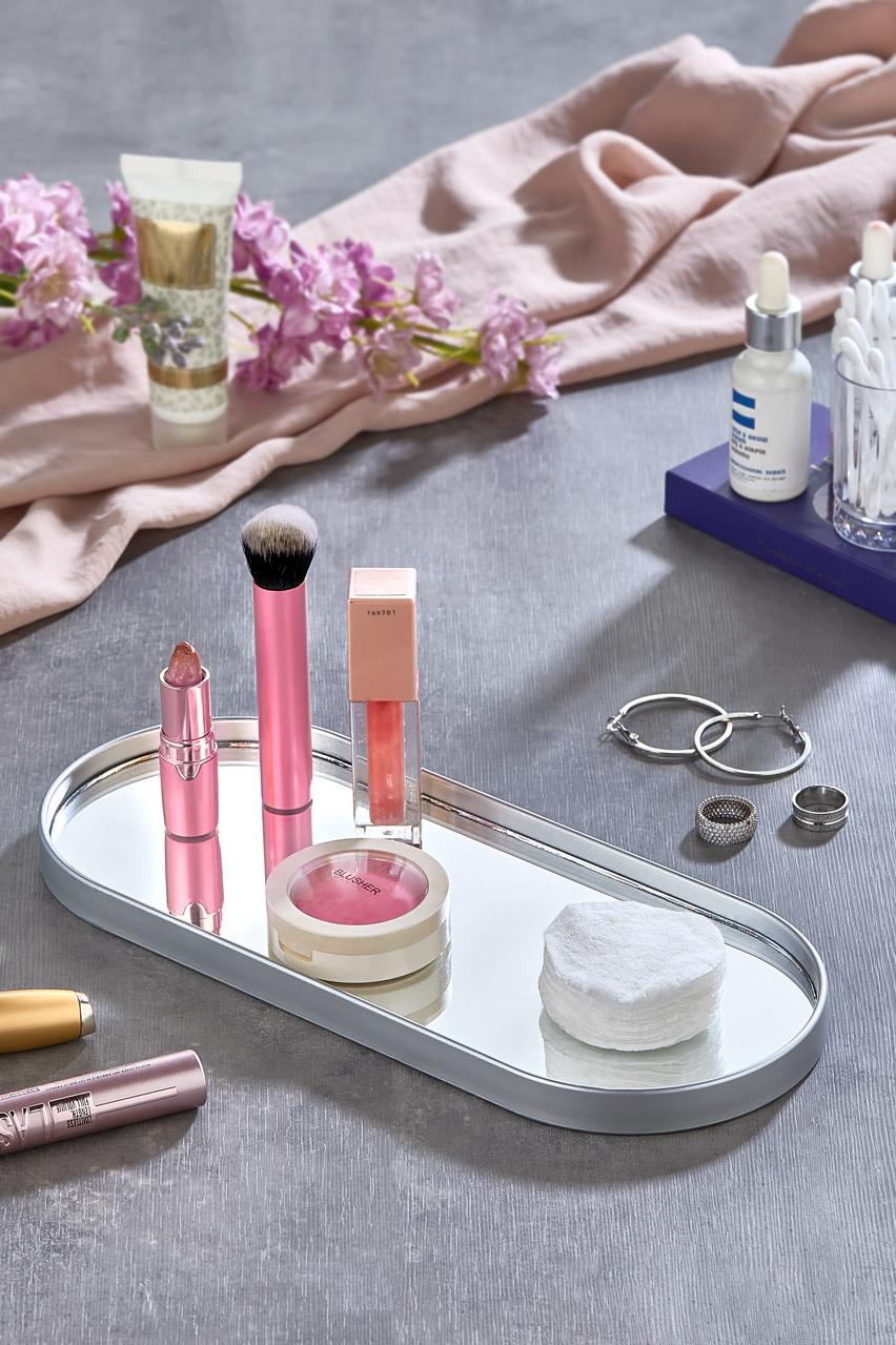 GÜMÜŞ OVAL DEKORATİF SUNUMLUK 12x30x2