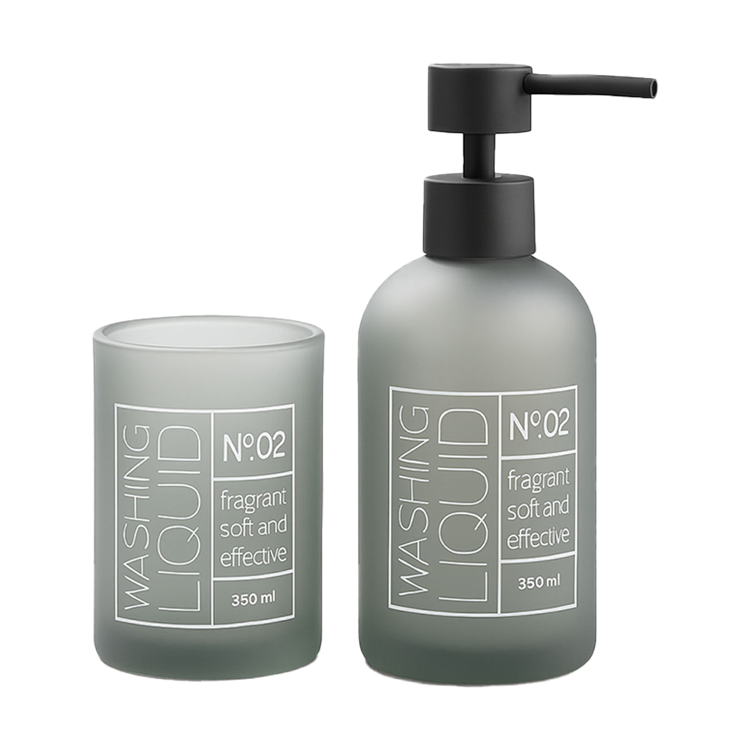 F/8-9 2Lİ CAM SABUNLUK SETİ SİYAH		