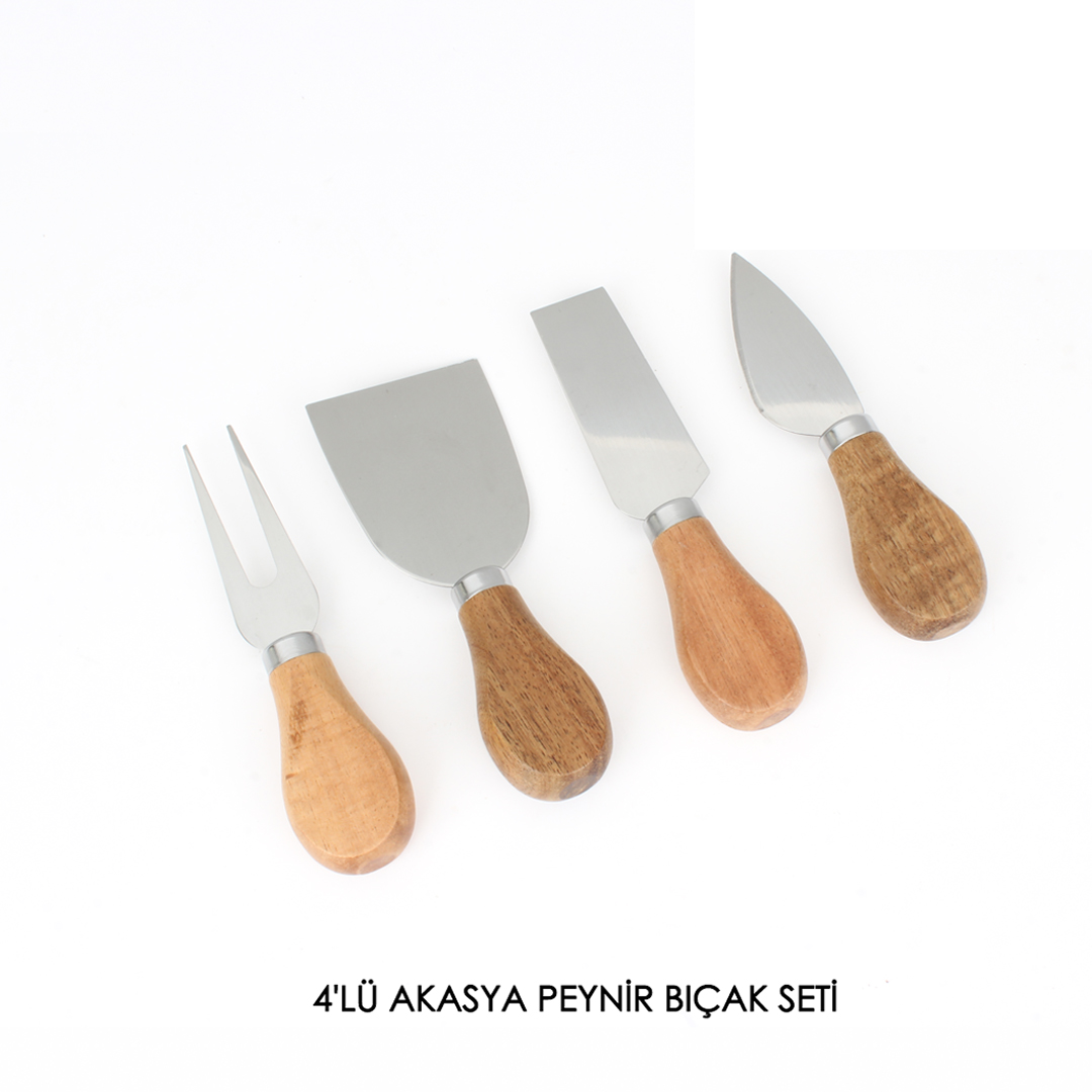 Ş/14  4LÜ AKASYA PEYNİR BIÇAK SETİ