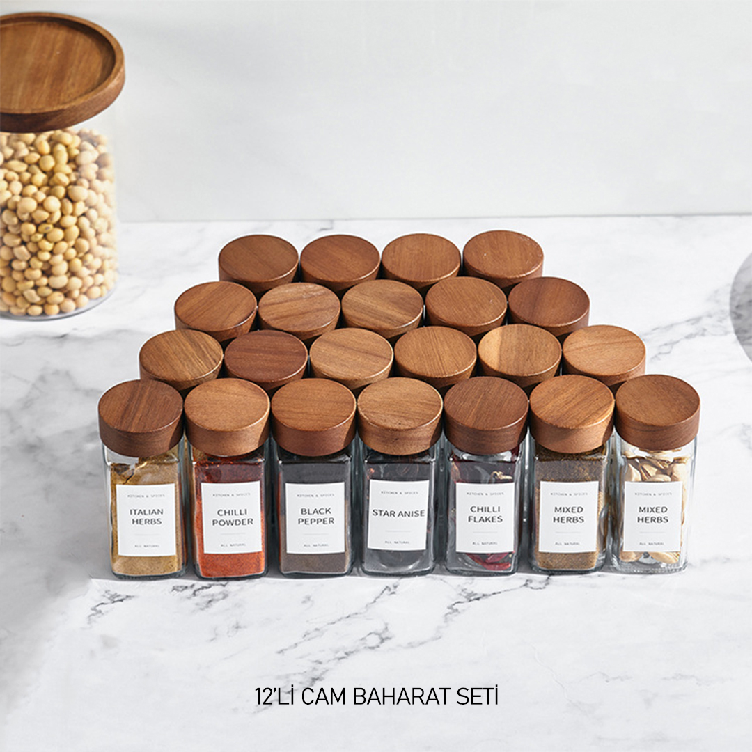 12 Lİ AKASYA BAHARATLIK SETİ  120ML