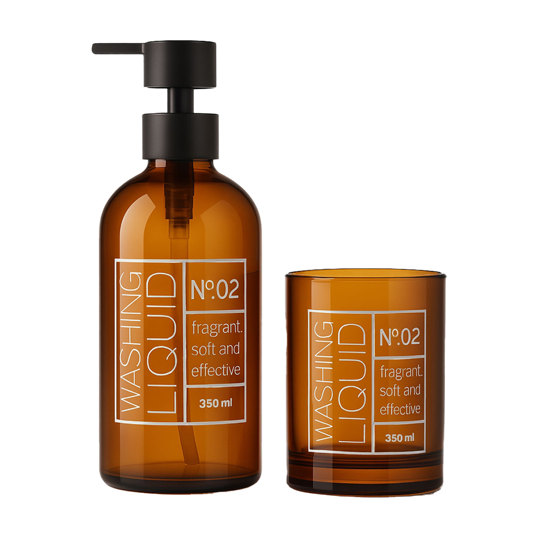 Z/4-5 2Lİ CAM SABUNLUK SETİ AMBER						