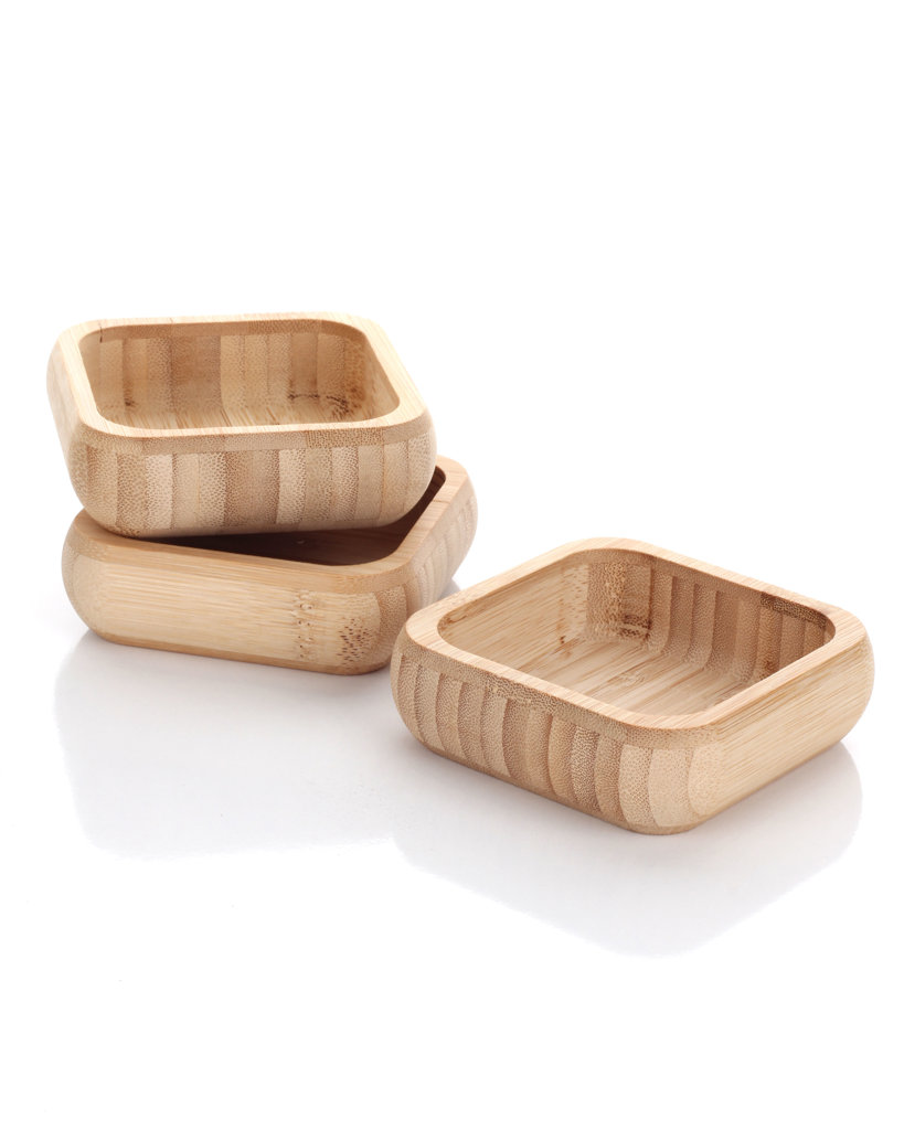 O/12 3LÜ KARE BAMBU ÇEREZLİK