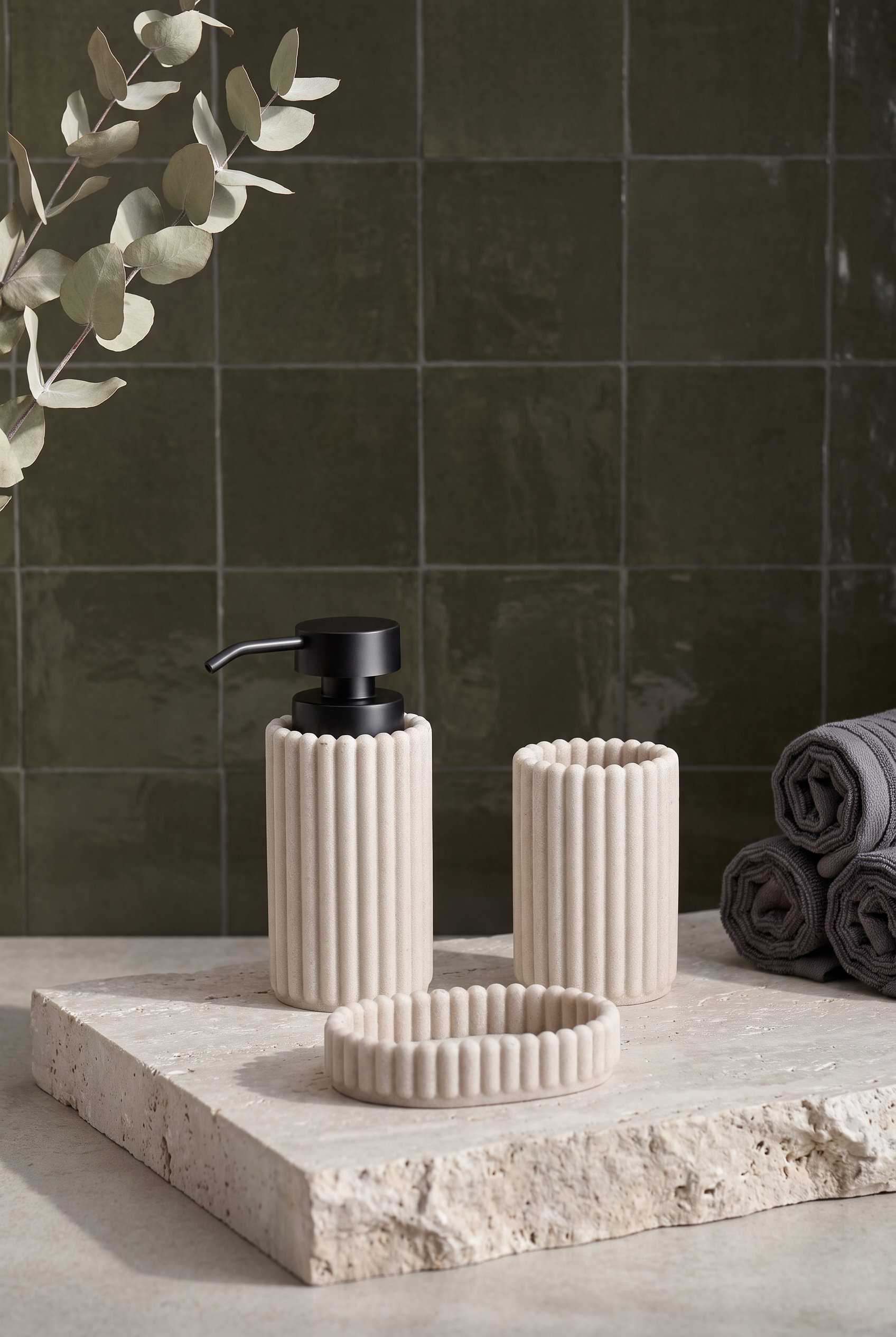 STRIPE POLYRESIN BANYO SETİ 3 PARÇA