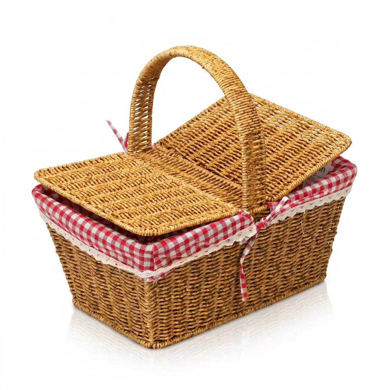 RATTAN DİKDÖRTGEN PİKNİK SEPETİ