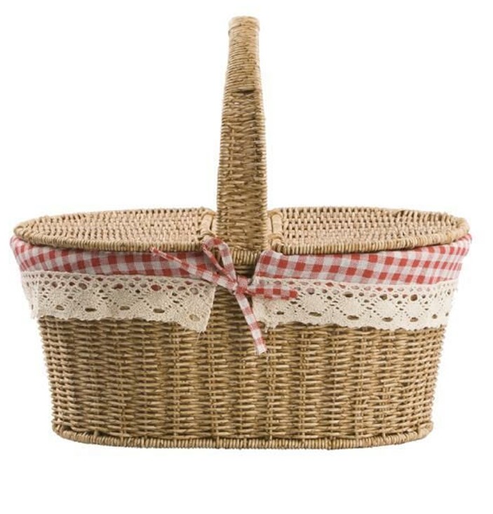 RATTAN OVAL PİKNİK SEPETİ