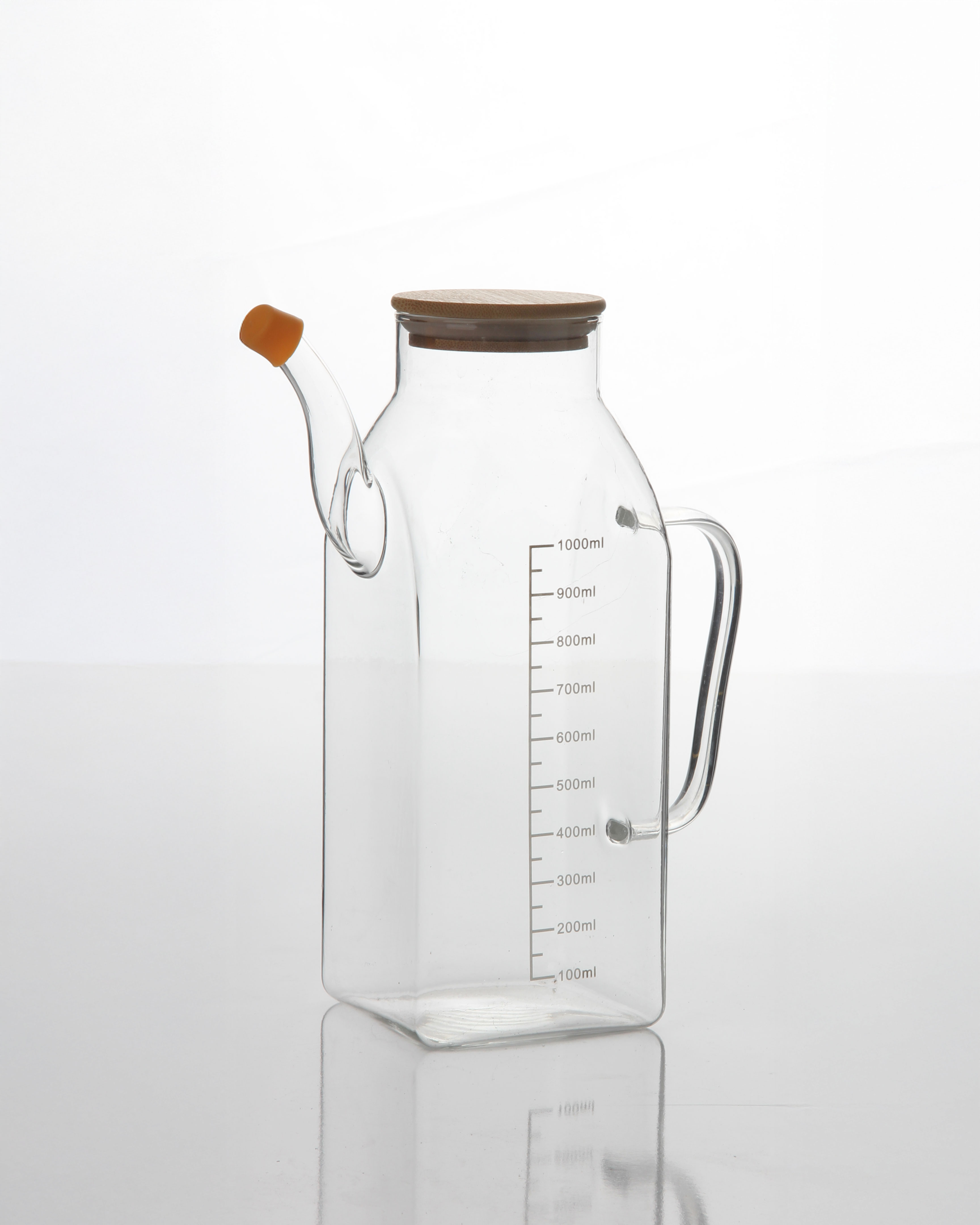 1L BAMBU KARE CAM YAĞDANLIK