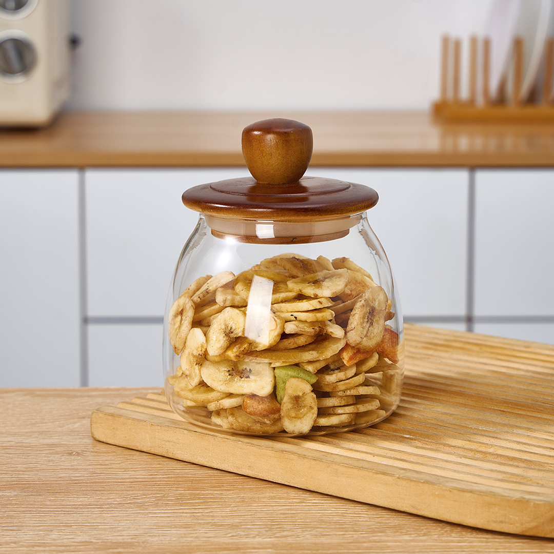 AKASYA KAPAKLI BOROSİLİKAT CAM KAVANOZ ORTA BOY