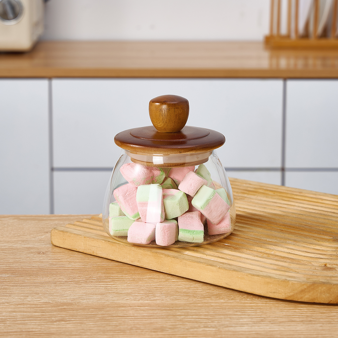 AKASYA KAPAKLI BOROSİLİKAT CAM KAVANOZ KÜÇÜK BOY