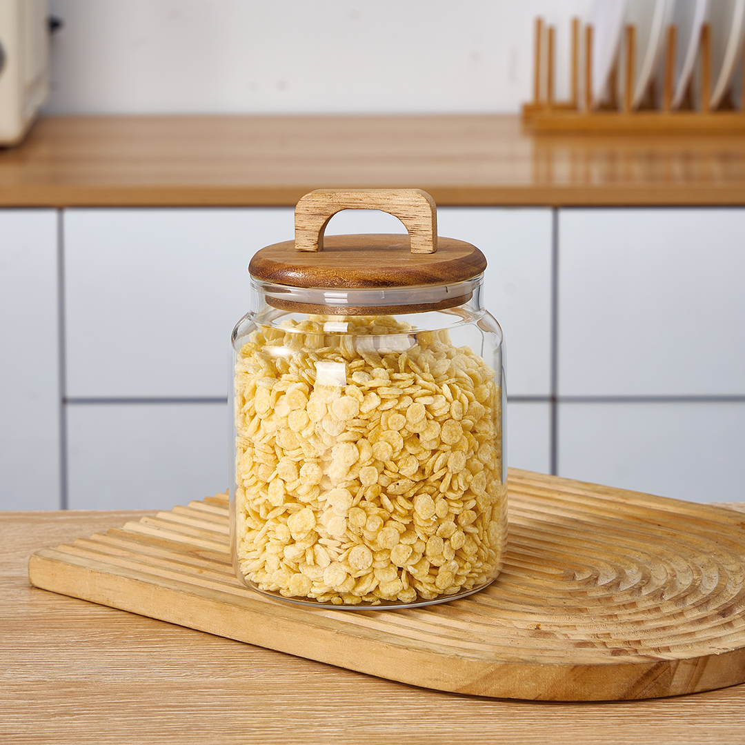 AKASYA KAPAKLI BOROSİLİKAT CAM KAVANOZ ORTA BOY