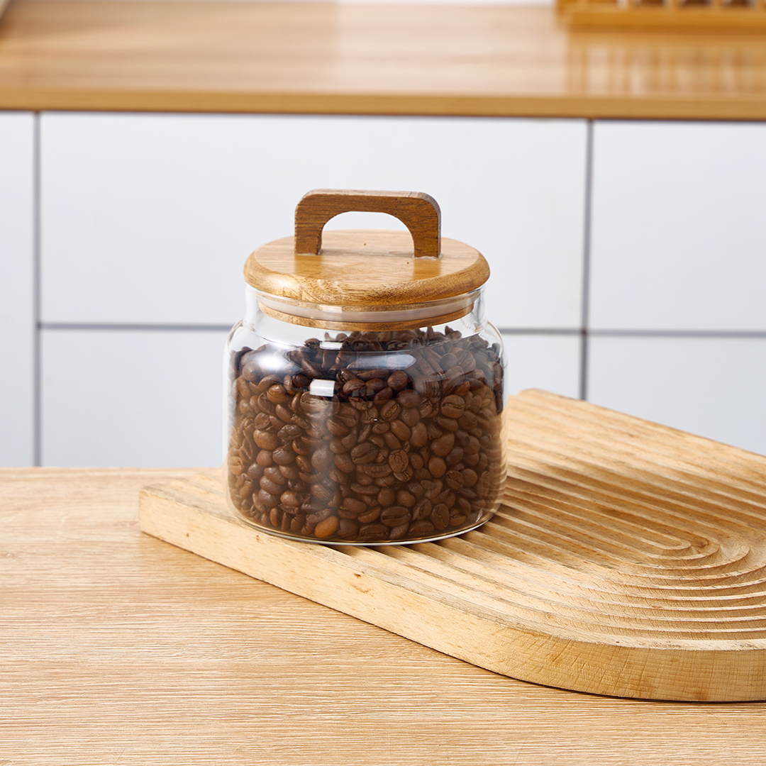 AKASYA KAPAKLI BOROSİLİKAT CAM KAVANOZ KÜÇÜK BOY