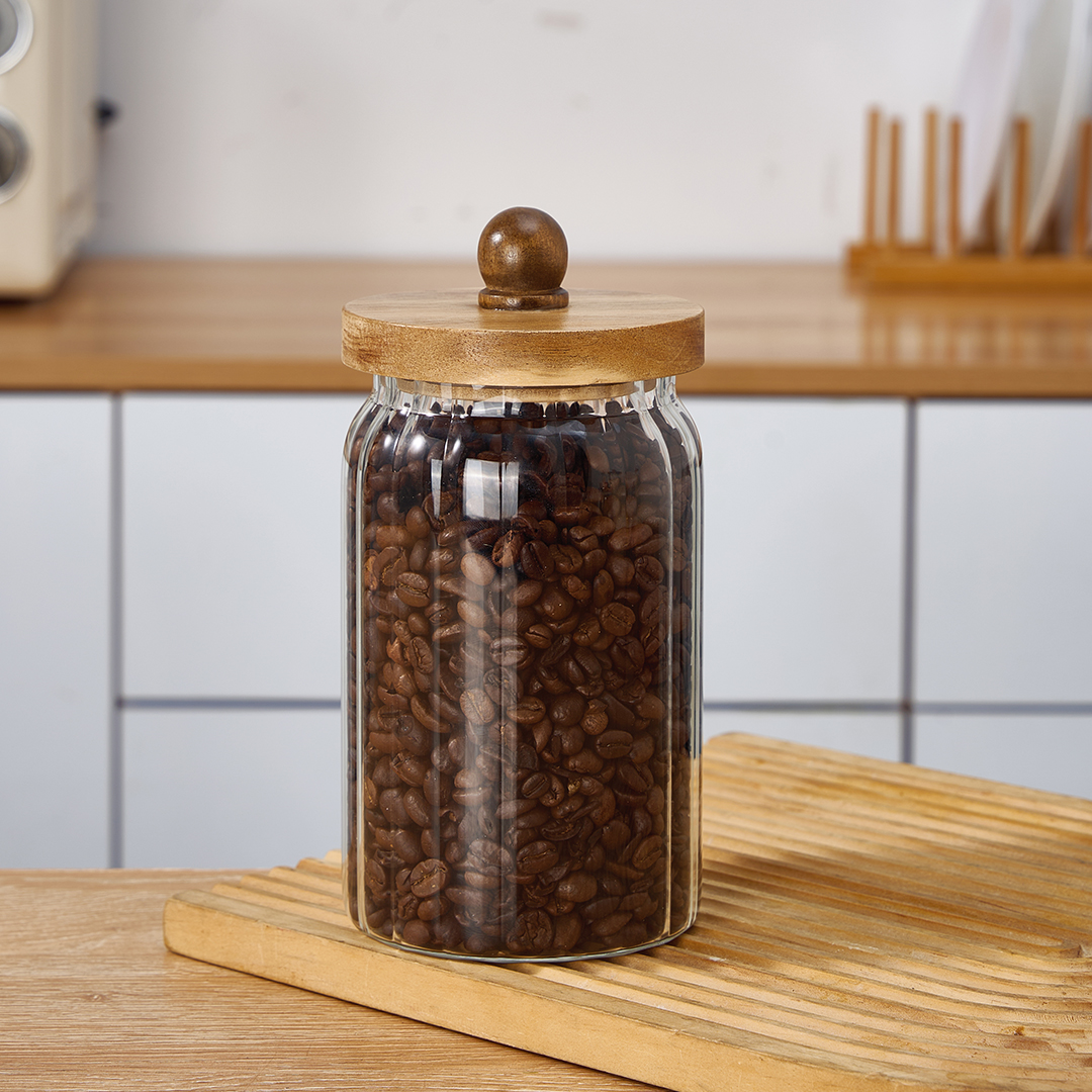 AKASYA KAPAK BOROSİLİKAT ÇİZGİLİ CAM KAVANOZ ORTA 