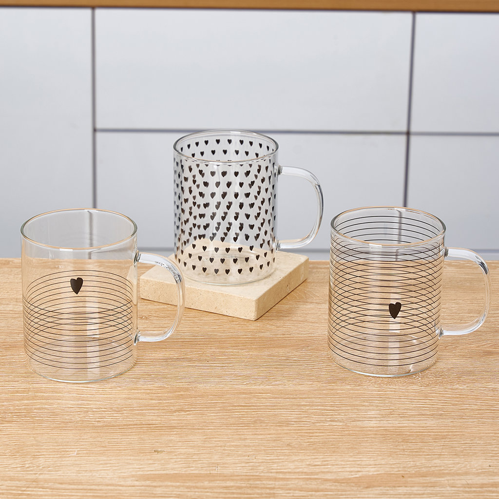 3LÜ BOROSİLİKAT HEART BARDAK 3*420 ML