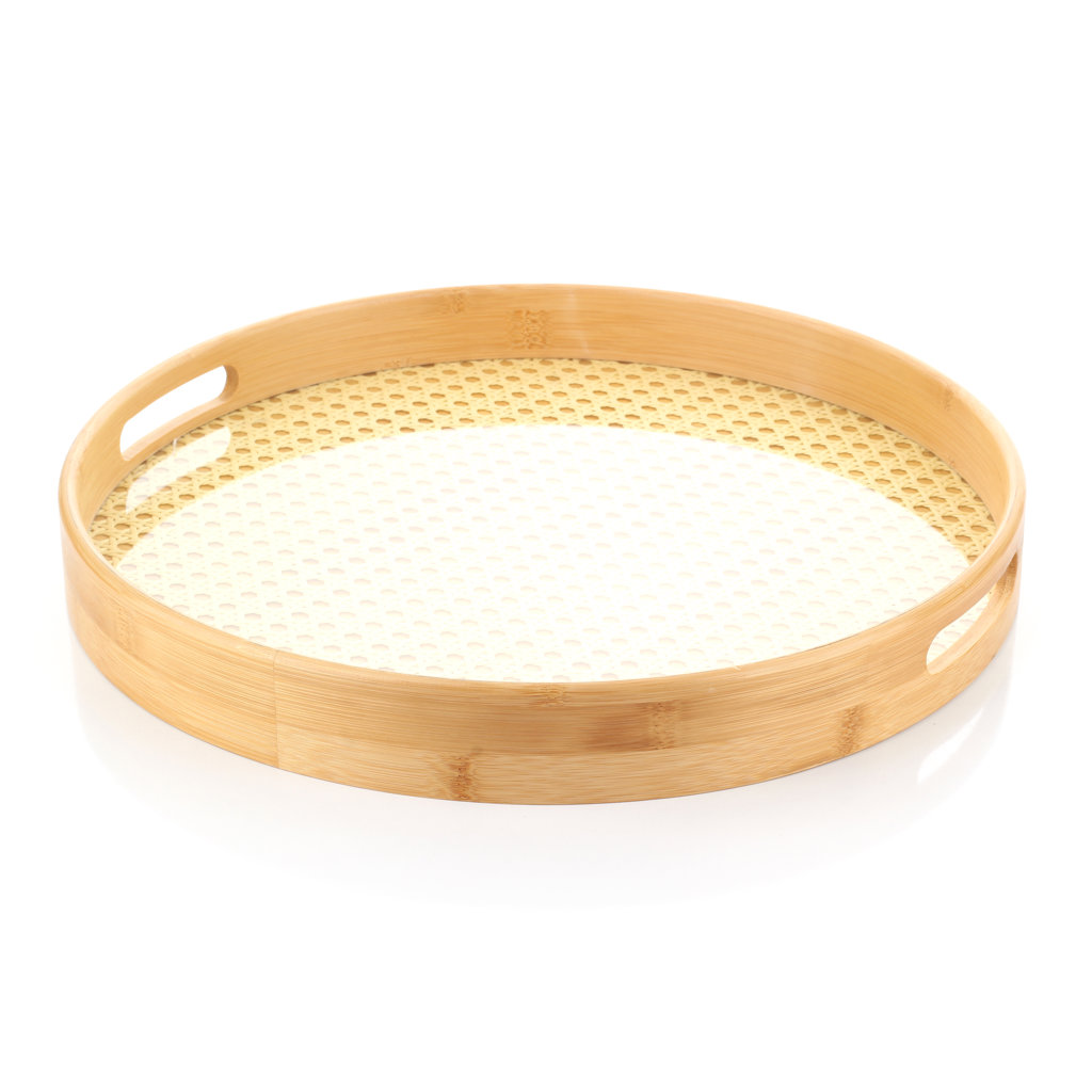 U/13  40 CM YUVARLAK BAMBU RATTAN TEPSİ