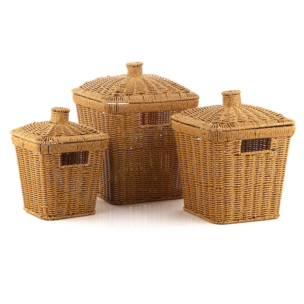 RATTAN 3LÜ KAPAKLI SEPET ORGANİZER