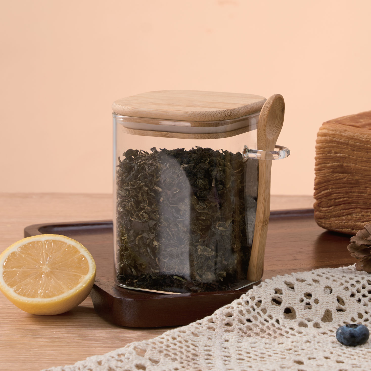 450ML KAŞIKLI CAM  KAVANOZ