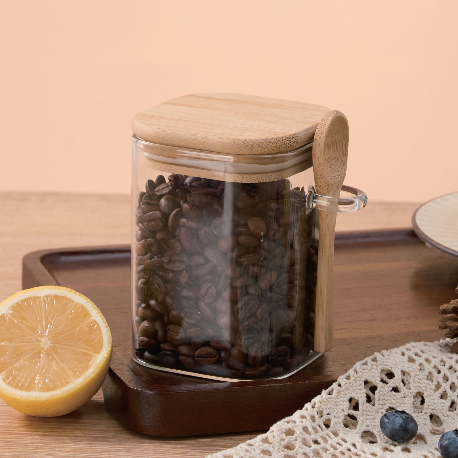 550ML KAŞIKLI CAM  KAVANOZ