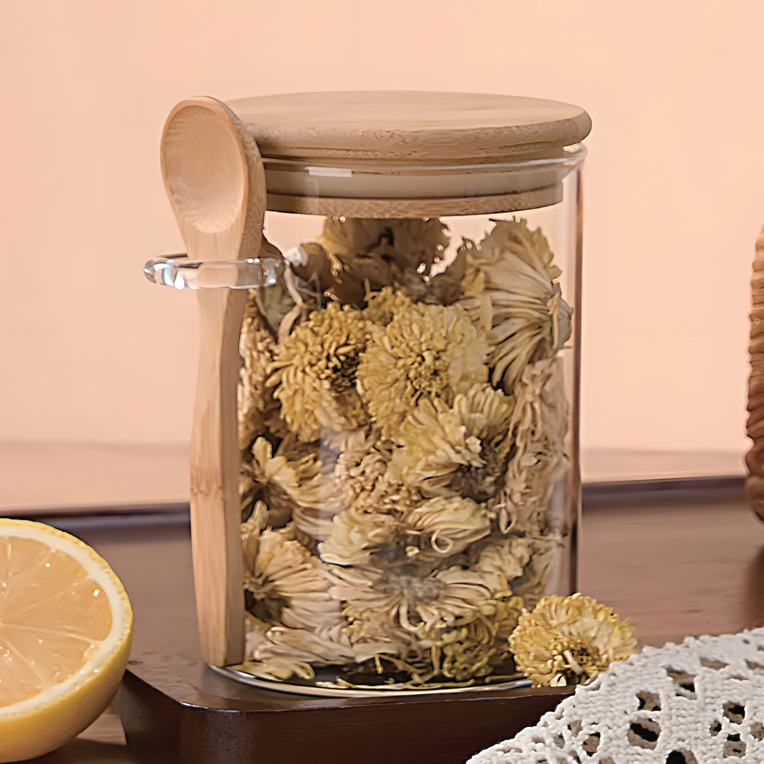 480ML KAŞIKLI CAM  KAVANOZ