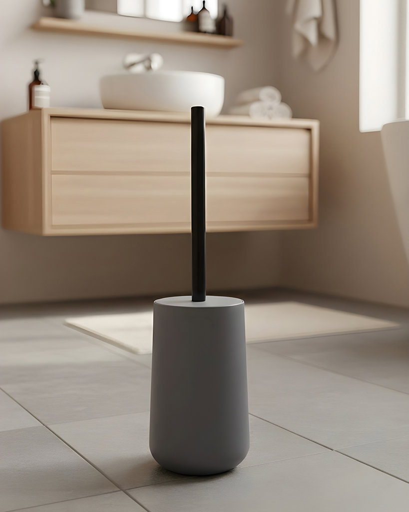 GRİ YUVARLAK AKRİLİK WC FIRÇASI