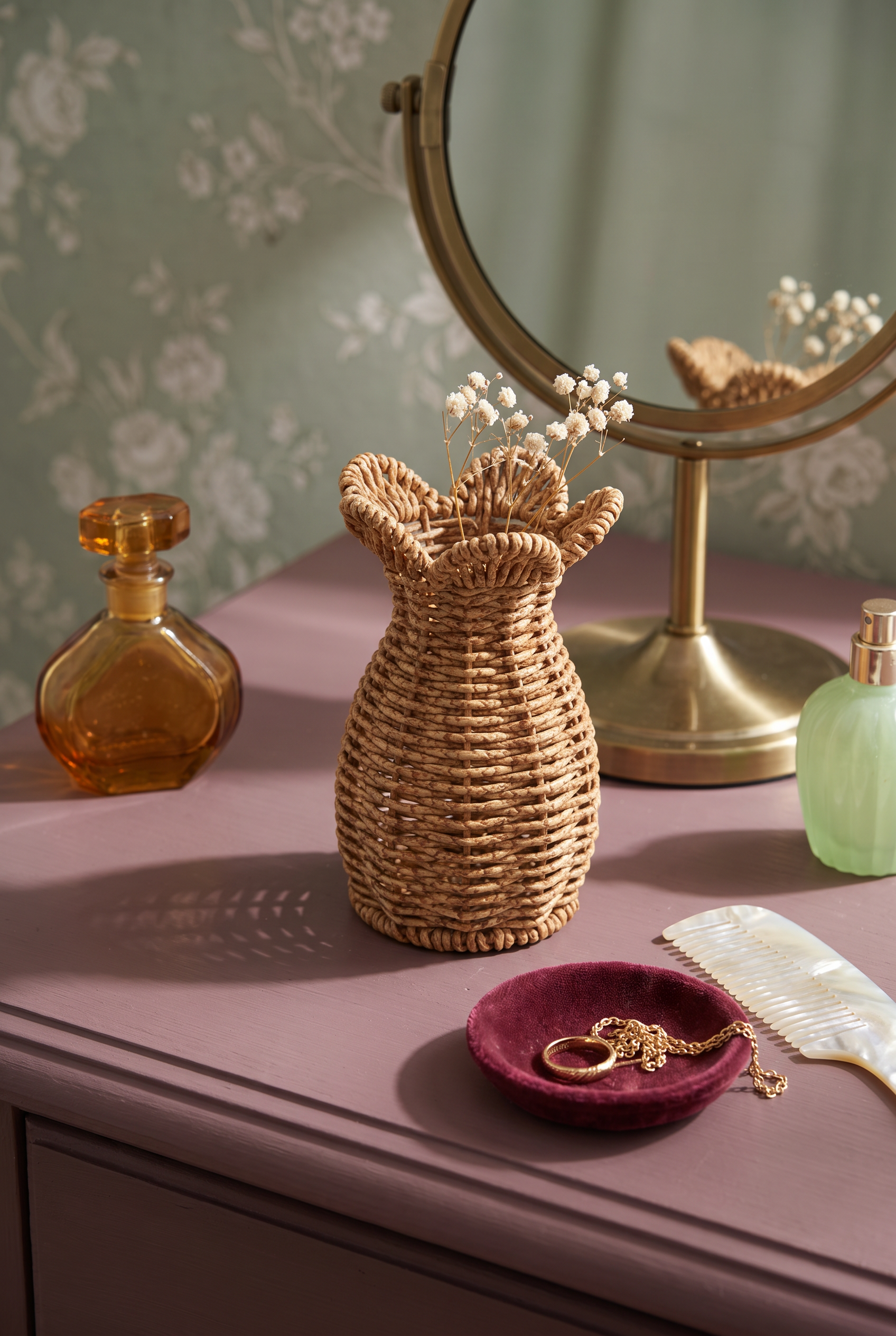RATTAN ÖRGÜ VAZO  8*10*15 cm
