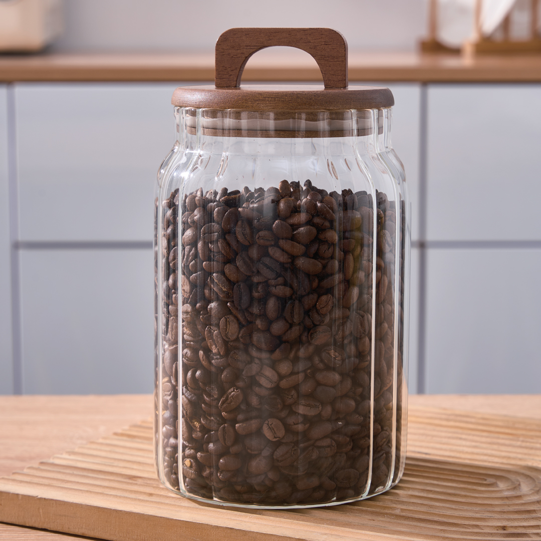 3000ML AKASYA KAPAKLI ÇİZGİLİ CAM KAVANOZ ZAHİRE