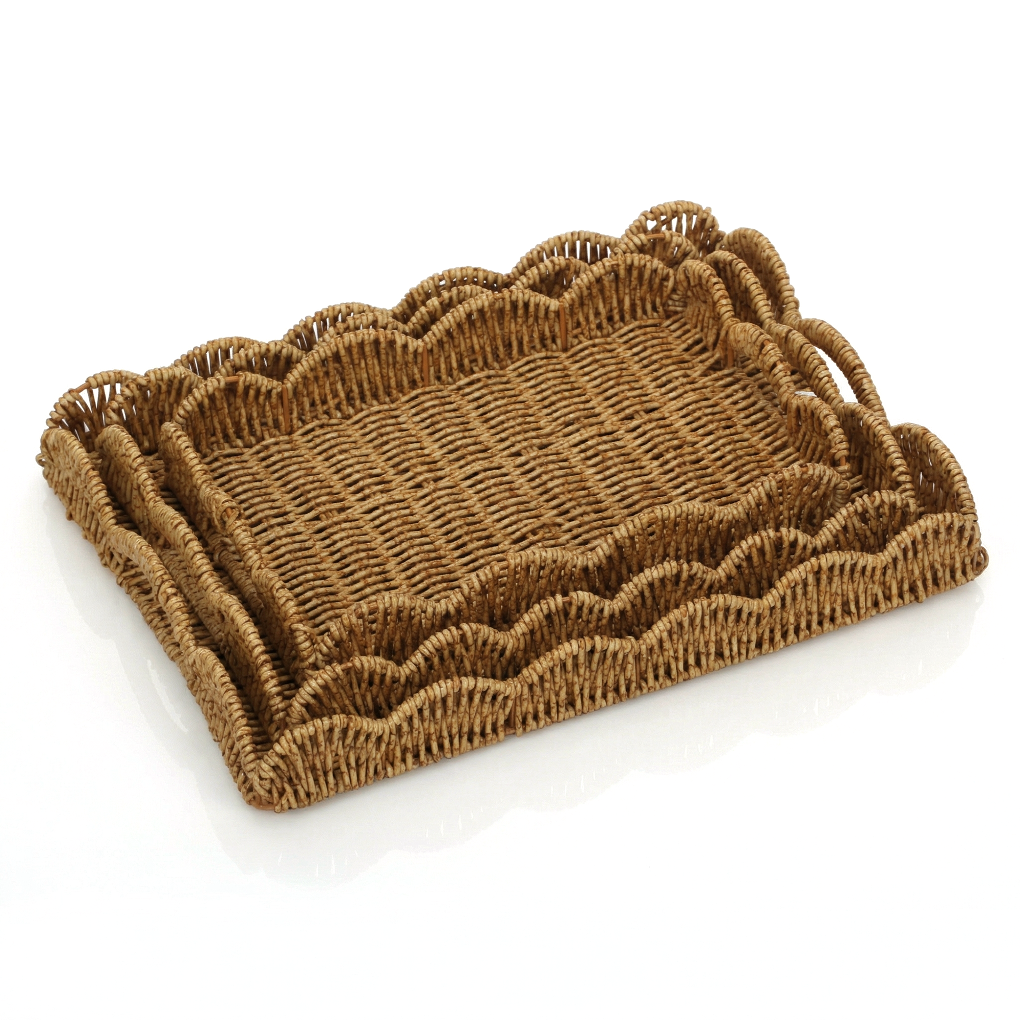 3 LÜ RATTAN HASIR TEPSİ DİKDÖRTGEN