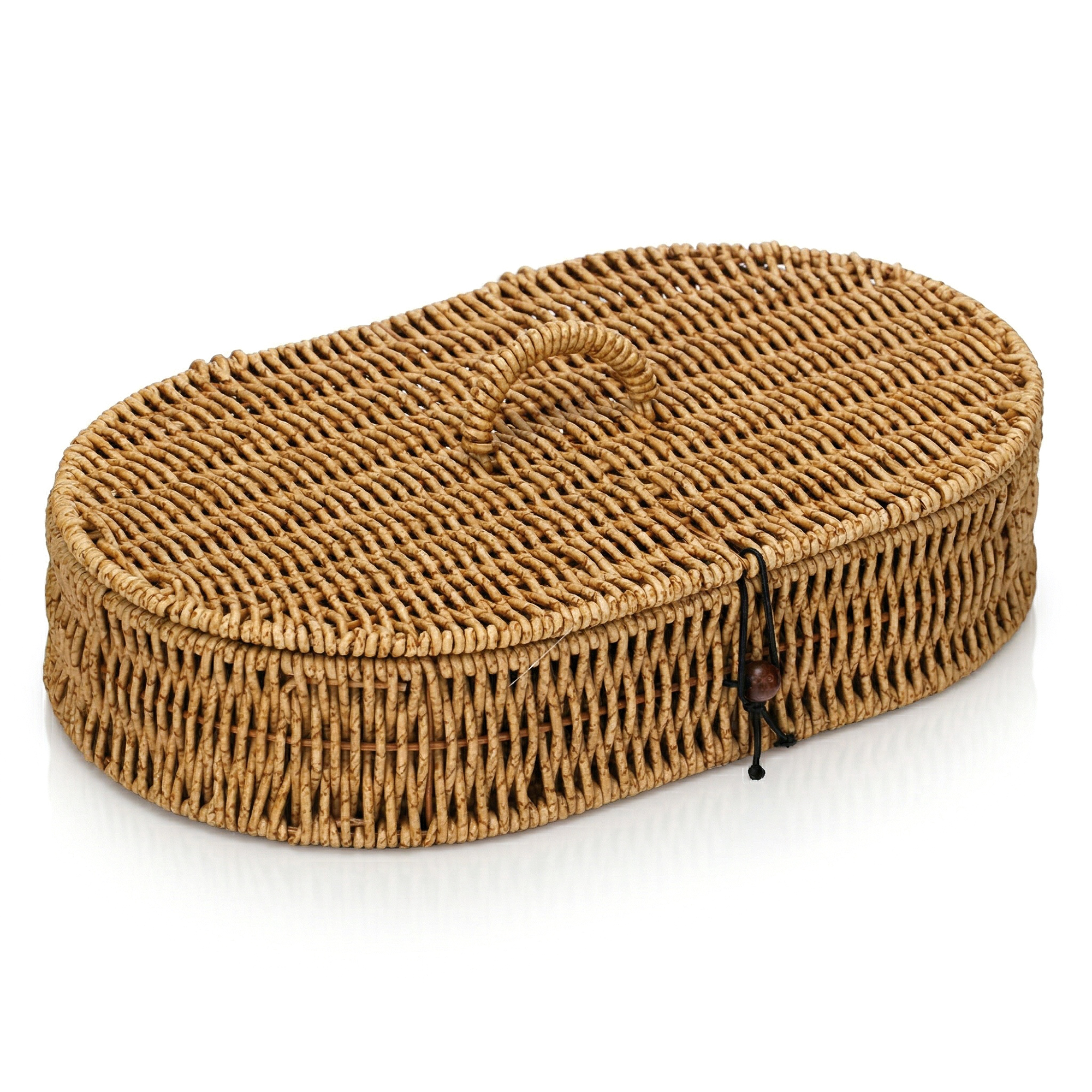 RATTAN OVAL ORGANİZER KAPAKLI KÇK
