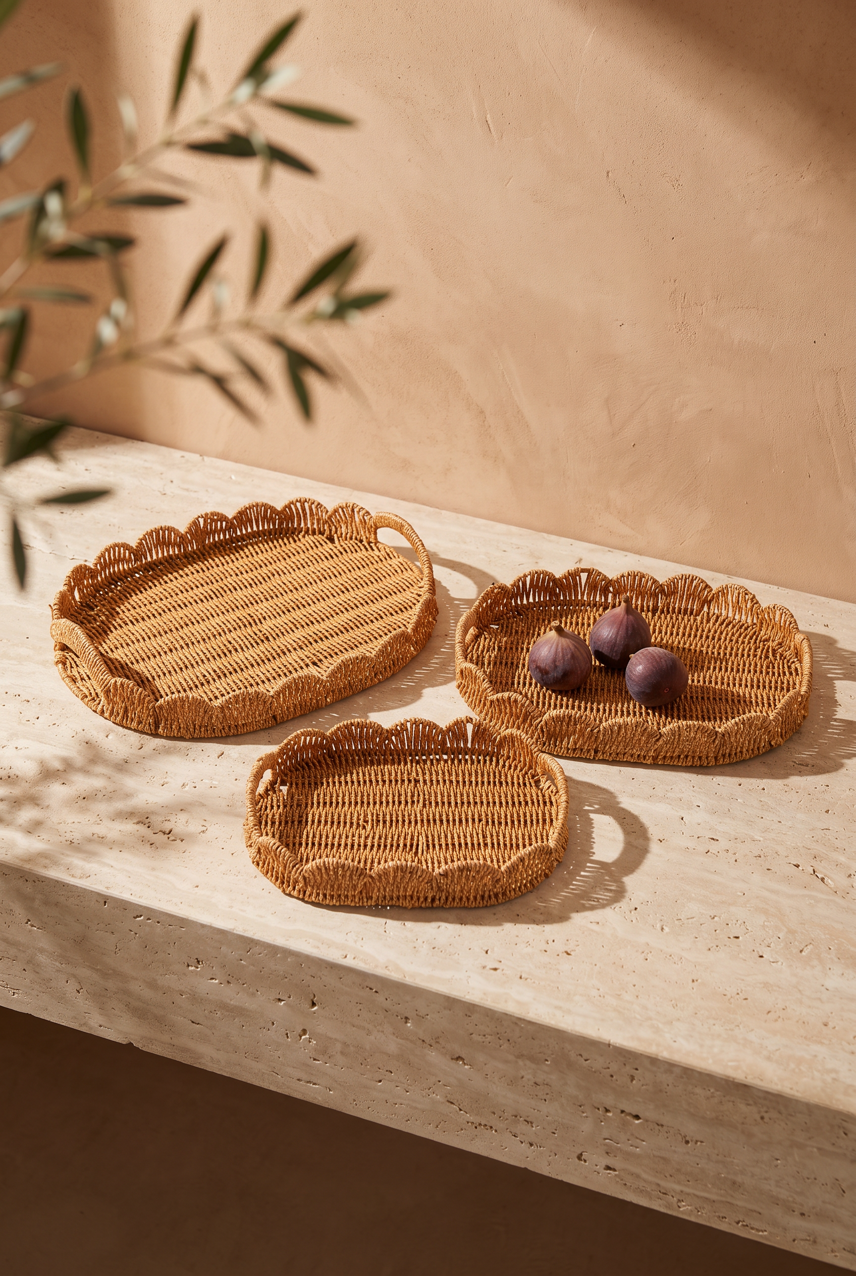 RATTAN DİKDÖRTGEN TEPSİ SETİ	
