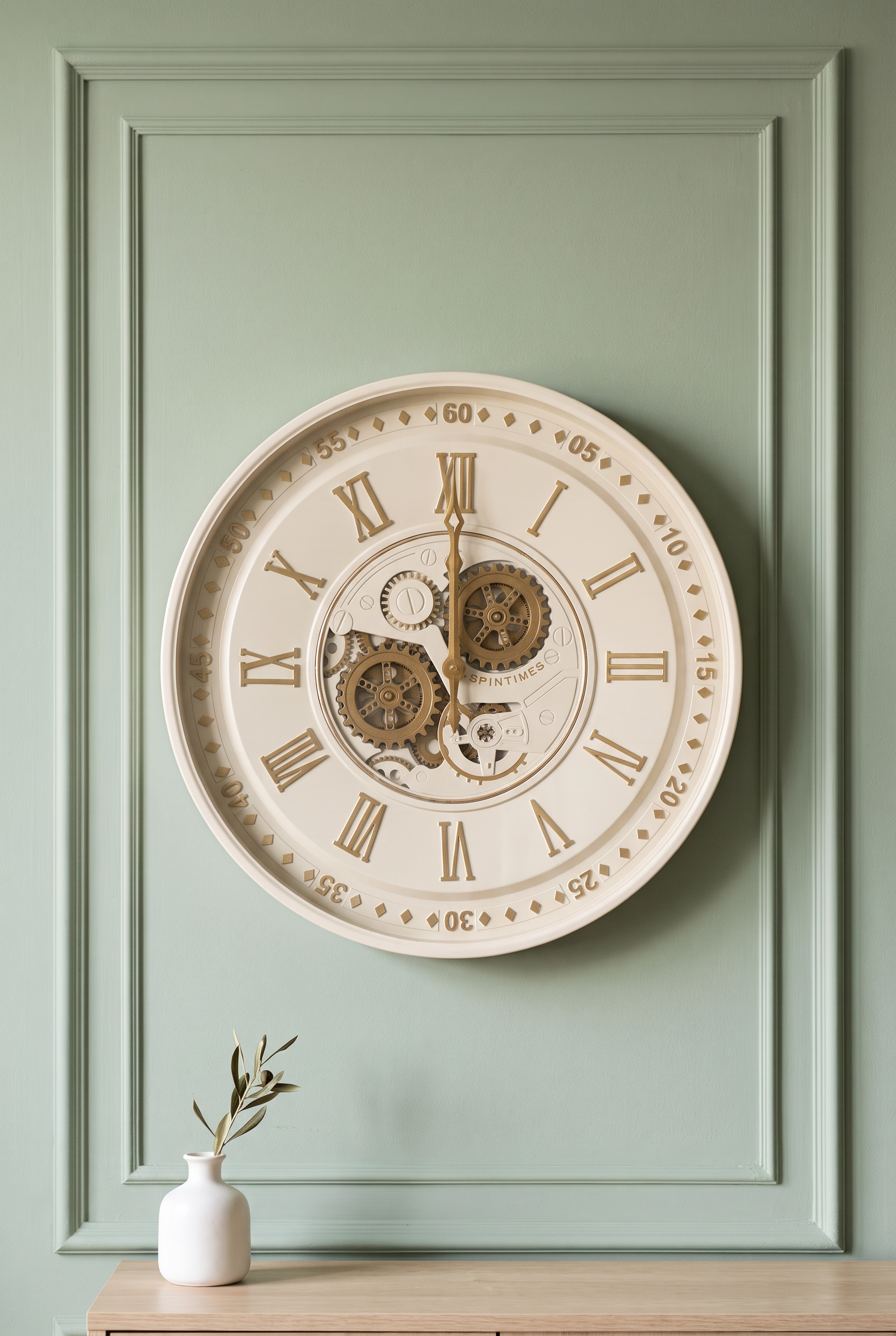 KREM GOLD DUVAR SAATİ 59CM