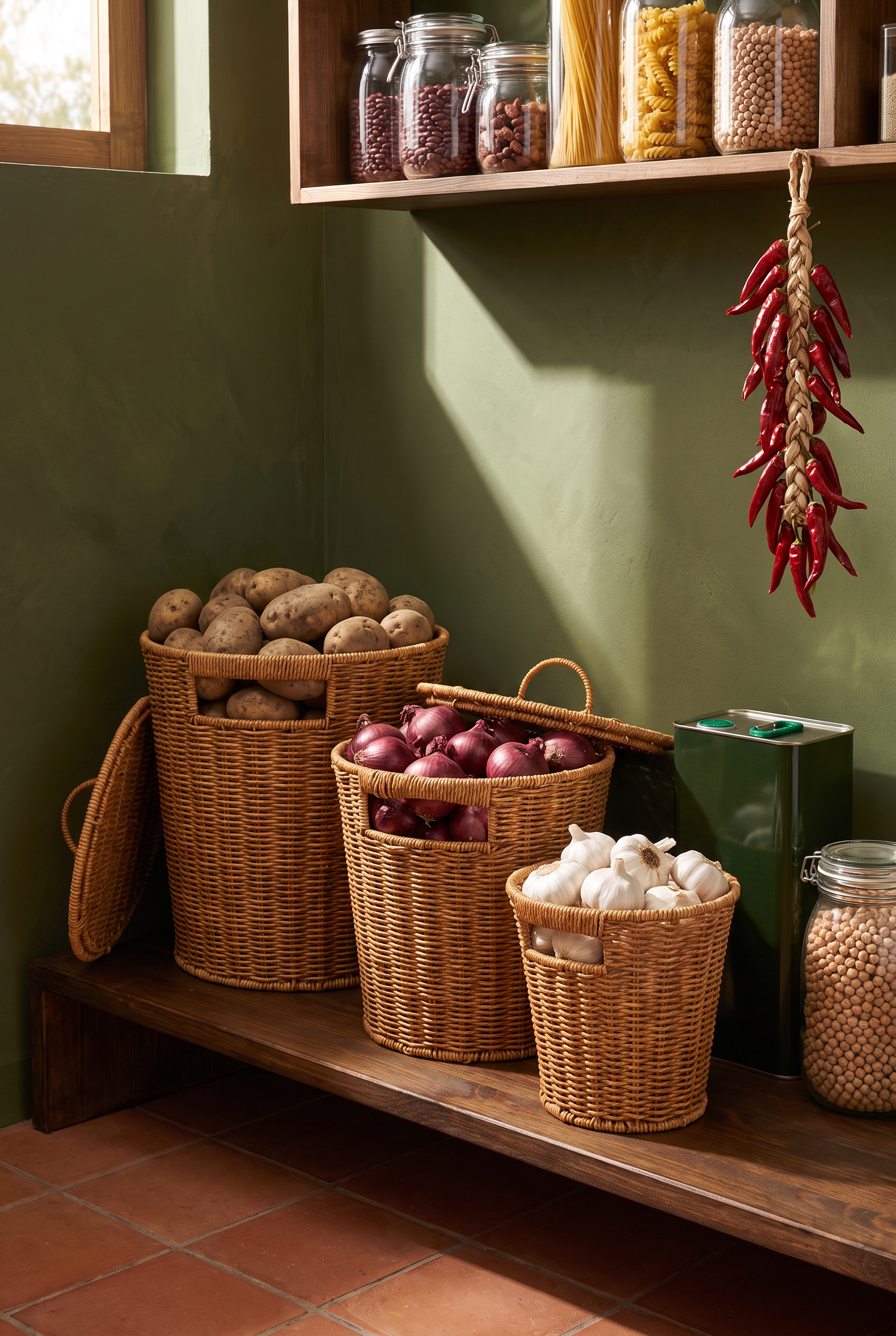 RATTAN OVAL 3LÜ KUTU