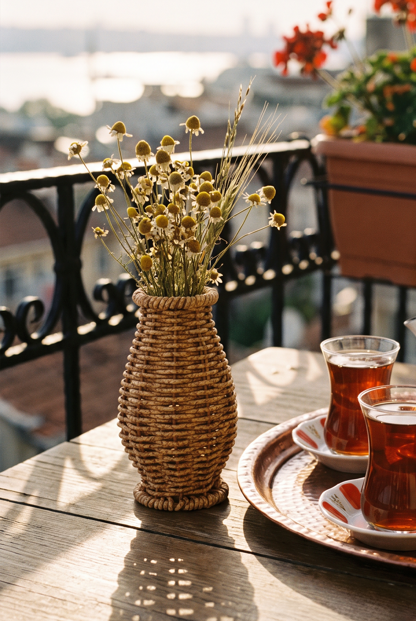 RATTAN OVAL AYAKLI VAZO